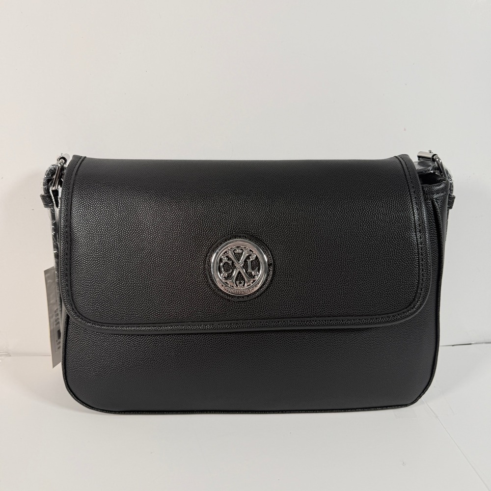 New Black Shoulder Bag Christian Lacroix 90s 72k chic indie goth dark big logo